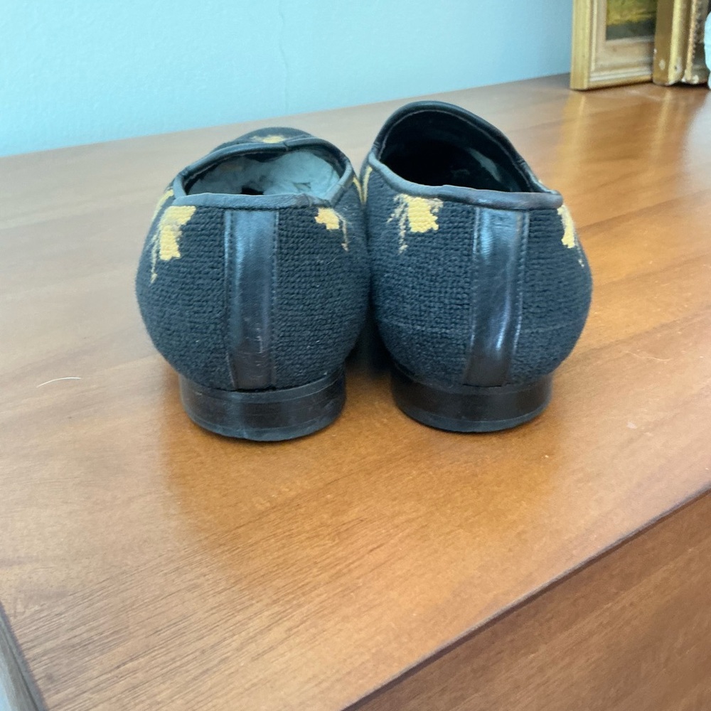 Zalo Gold Bee Embroidery Loafers - Picture 3 of 5